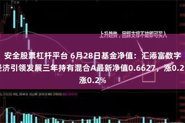 安全股票杠杆平台 6月28日基金净值：汇添富数字经济引领发展三年持有混合A最新净值0.6627，涨0.2%