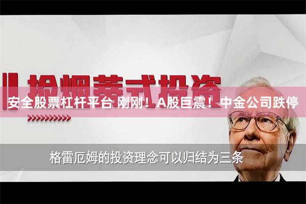 安全股票杠杆平台 刚刚！A股巨震！中金公司跌停