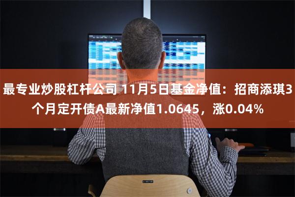 最专业炒股杠杆公司 11月5日基金净值：招商添琪3个月定开债A最新净值1.0645，涨0.04%